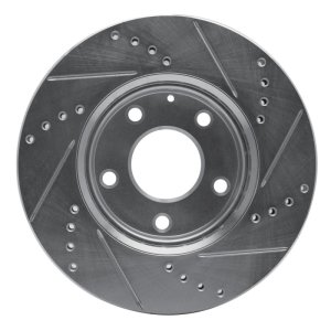 Mazda CX-3 Brake Rotor (1) - Front Left - R1 Concepts - Drilled & Slotted - Silver - `14-`24
